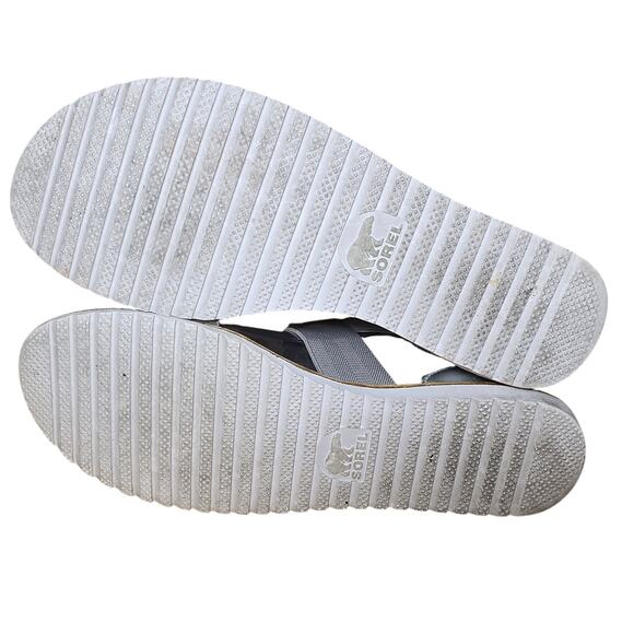 Sorel Ella II NL3202-034 Womens Gray Leather Casual Elastic Strappy Flats US 7 - Picture 7 of 10